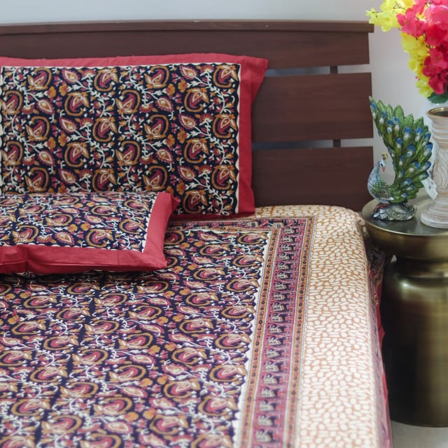Kalamkari Paisley big - Black