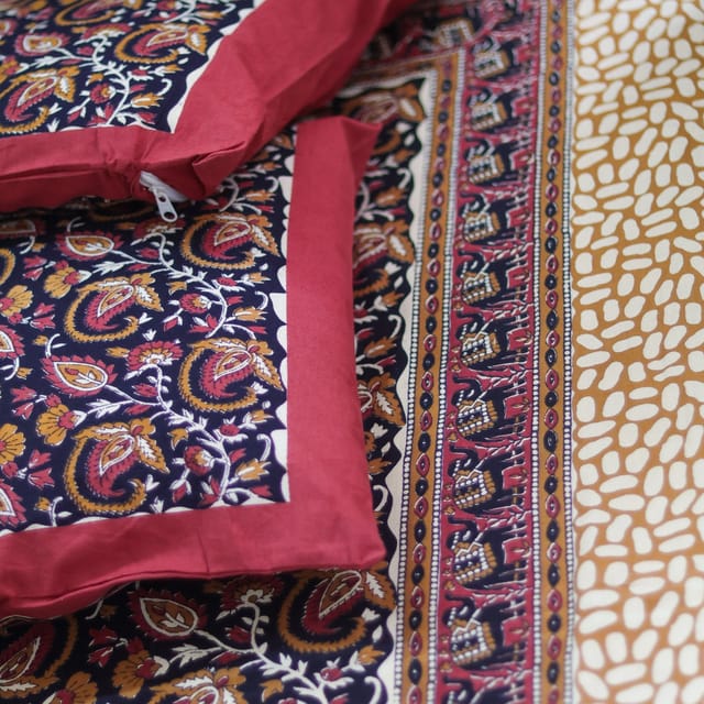 Kalamkari Paisley big - Black