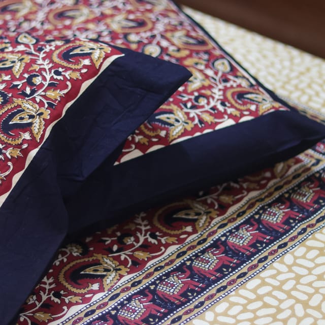 Kalamkari Paisley big - Maroon