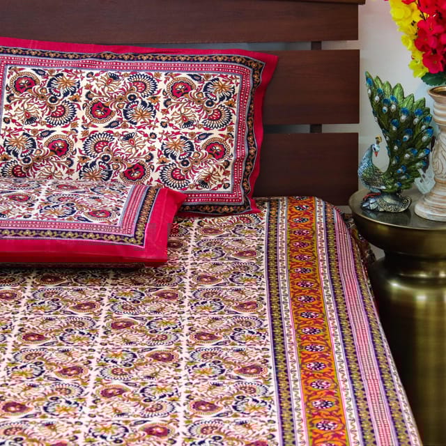 Royal Kalamkari -Red & mustard
