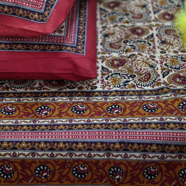 Royal Kalamkari -Red & mustard