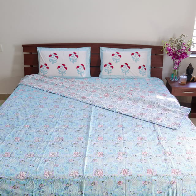 Percale Blue and Red Dohar
