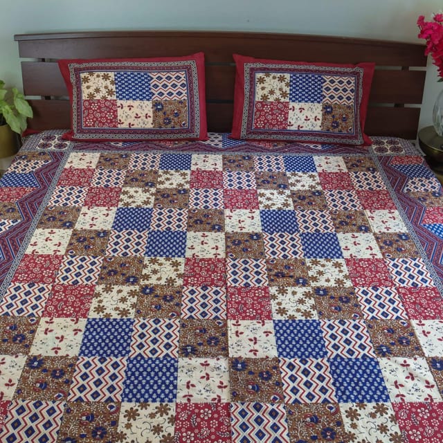 Kalamkari Patch- Red Blue