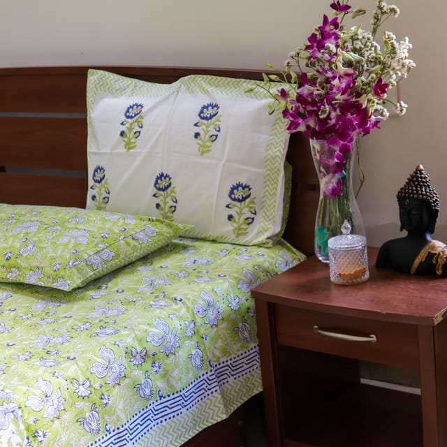 Handblock Premium Percale- Green