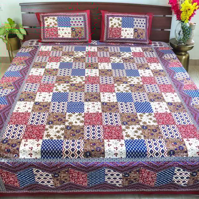 Kalamkari Patch- Red Blue