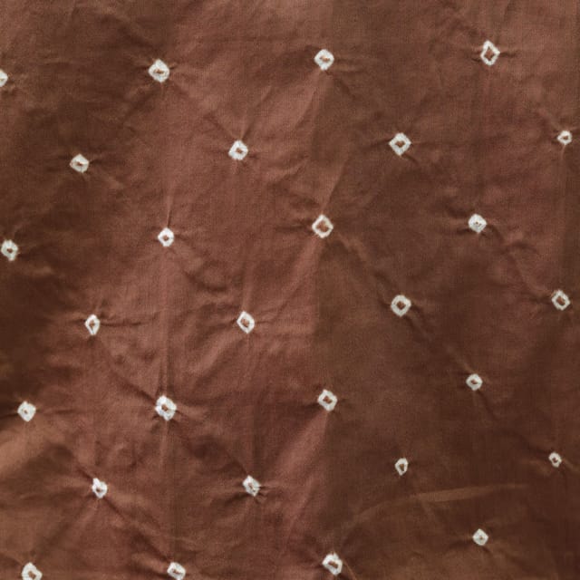 Bandhani Fabric-Coffee Brown