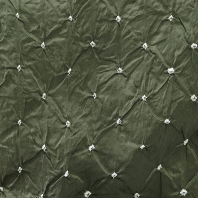 Bandhani Fabric- Olive Green