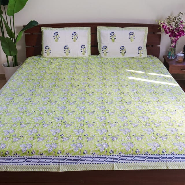 Handblock Premium Percale- Green