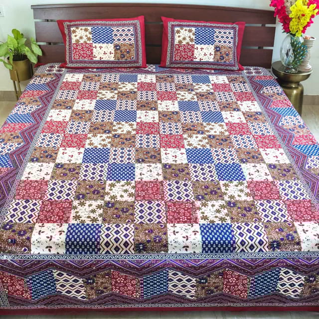 Kalamkari Patch- Red Blue