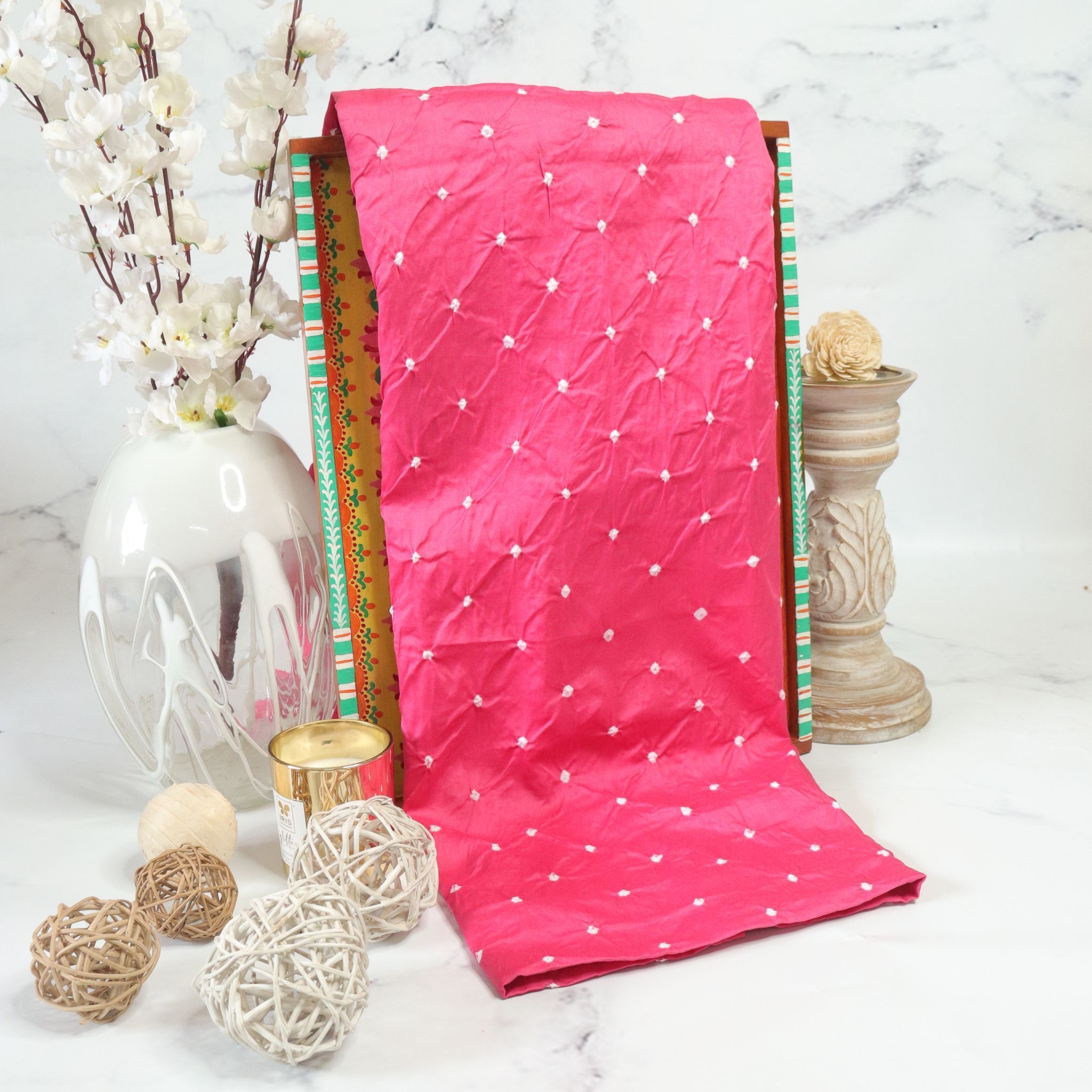 Bandhani Fabric - Pink