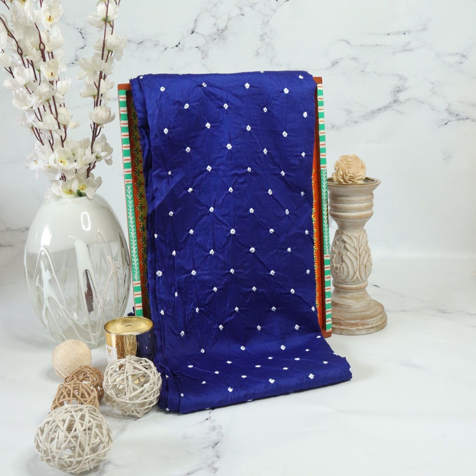 Bandhani Fabric- Dark Blue