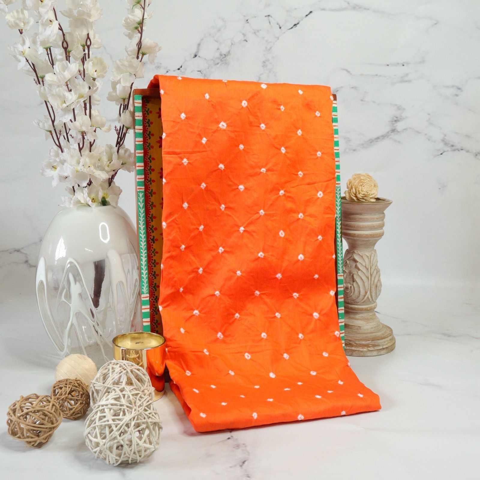 बांधनी कपड़ा- नारंगी