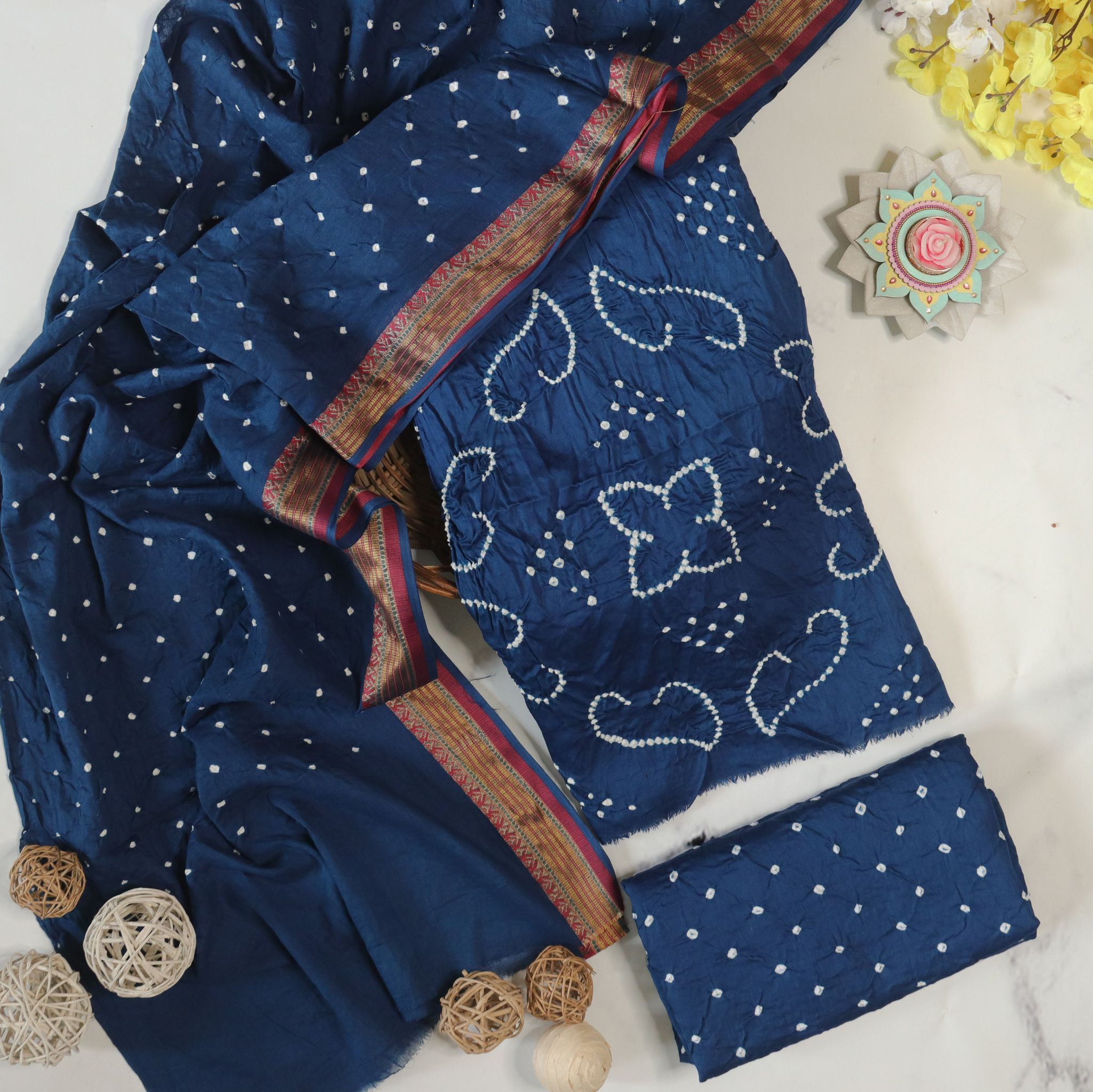 Dress Material with Duppatta - Blue