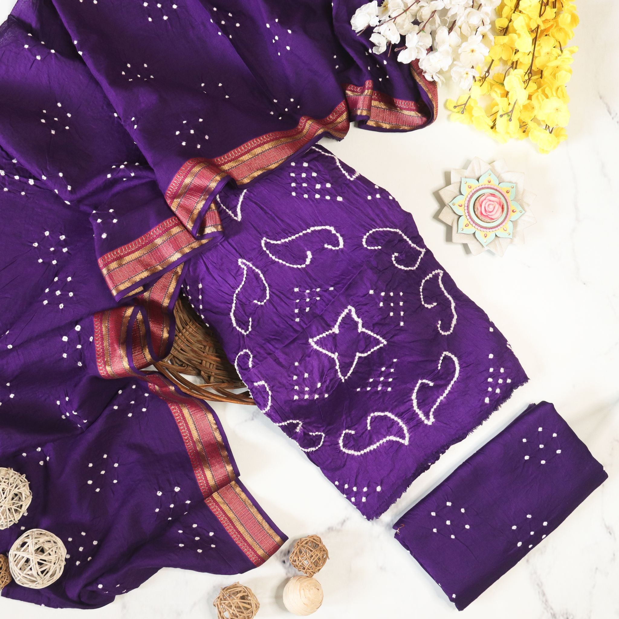 Dress Material with Duppatta - Purple